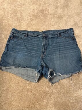 Old Navy Dark Blue Distressed Denim Cutoff Shorts